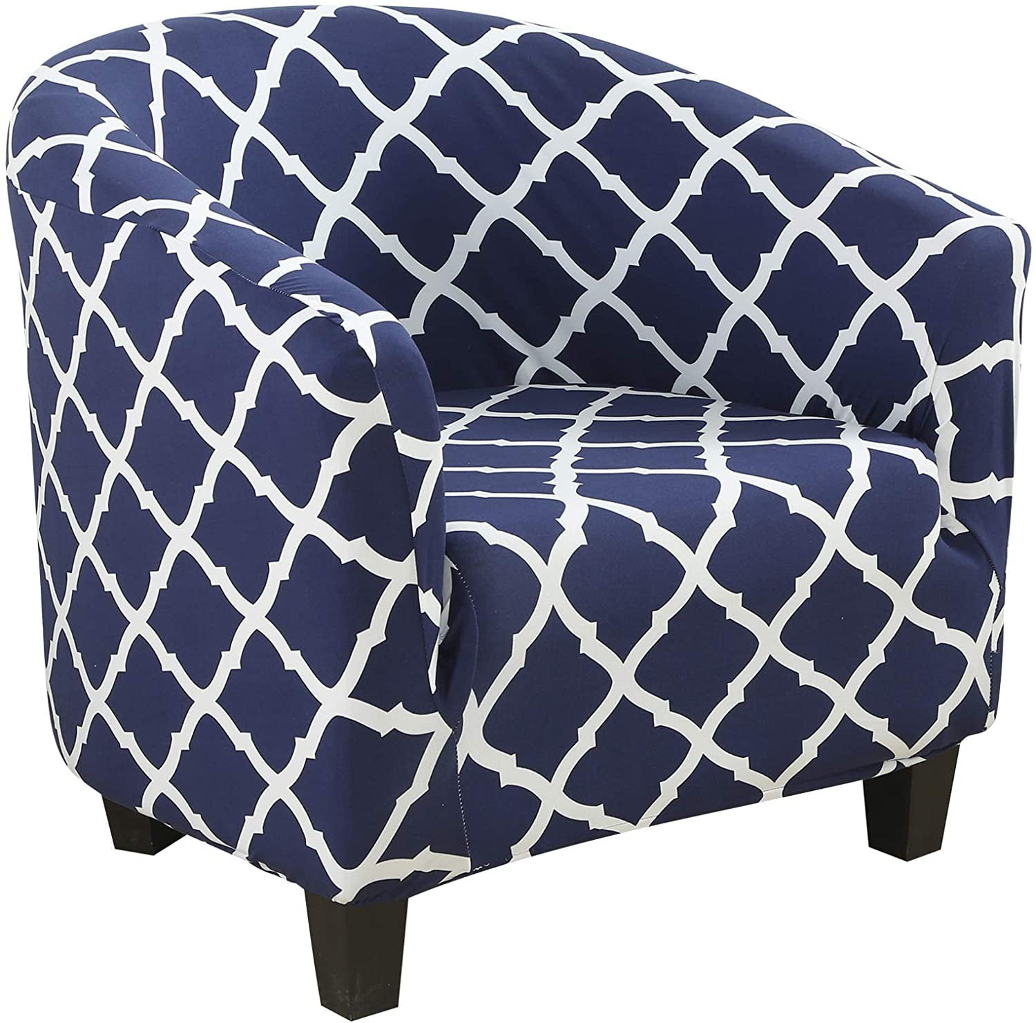 Club Chair Slipcover Stretch Spandex Removable Geometric Pattern Armchair 