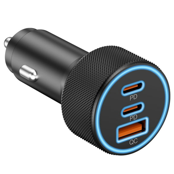 Vehicle-Mounted Charger | USB Car Charger, 3-Port 67W Usb-C & Usb-A Car Power Adapter Pd/Qc Fast Charging (1Pc, Black)