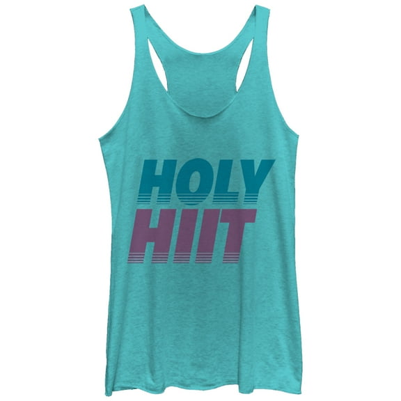 Women's CHIN UP Holy HIIT Racerback Tank Top Tahiti Blue X Large