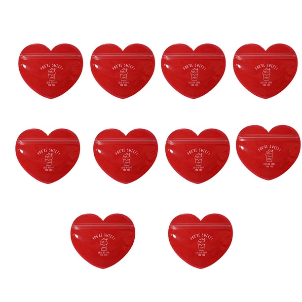 Bearachild Bolsa de caramelos de 10 piezas, bolsas de regalo decorativas de repuesto con forma de corazón romántico portátil, accesorios de Kits de decoración para fiestas