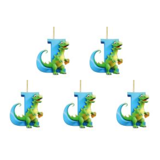 Adorno Acrílico Con Forma Letra J Dinosaurio para Navidad Coche Plano 2D