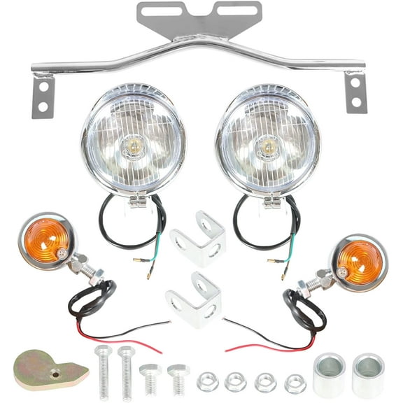 ALL-CARB Chrome Passing Driving Spot Fog Light Turn Signal Light Bar Kit