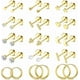 thumbnail image 1 of Aretes pequeños hipoalergénicos con poste y broche plano para mujeres y hombres, chapados en oro Xtellar dorado, 1 of 4