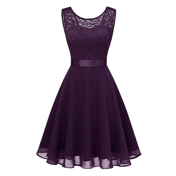 VISgogo Mujer Verano A-line Vestidos Color Sólido Recorte Cuello Redondo Túnica Cintura Sin Mangas Vestido VISgogo moda