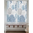 thumbnail image 5 of Navy Blue Gray Coastal Living Room Curtains 72 Inches length, Summer Beach Coral Shell Ocean Window Treatment Curtain Drapes, Light Filtering Drapes for Bedroom Laundry Room, 52"x72", 2 Panels, 5 of 7