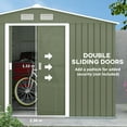 thumbnail image 5 of Outsunny Outdoor Galvanized Steel Storage Shed, 75.5" x 109" x 76.75", Green, 5 of 10