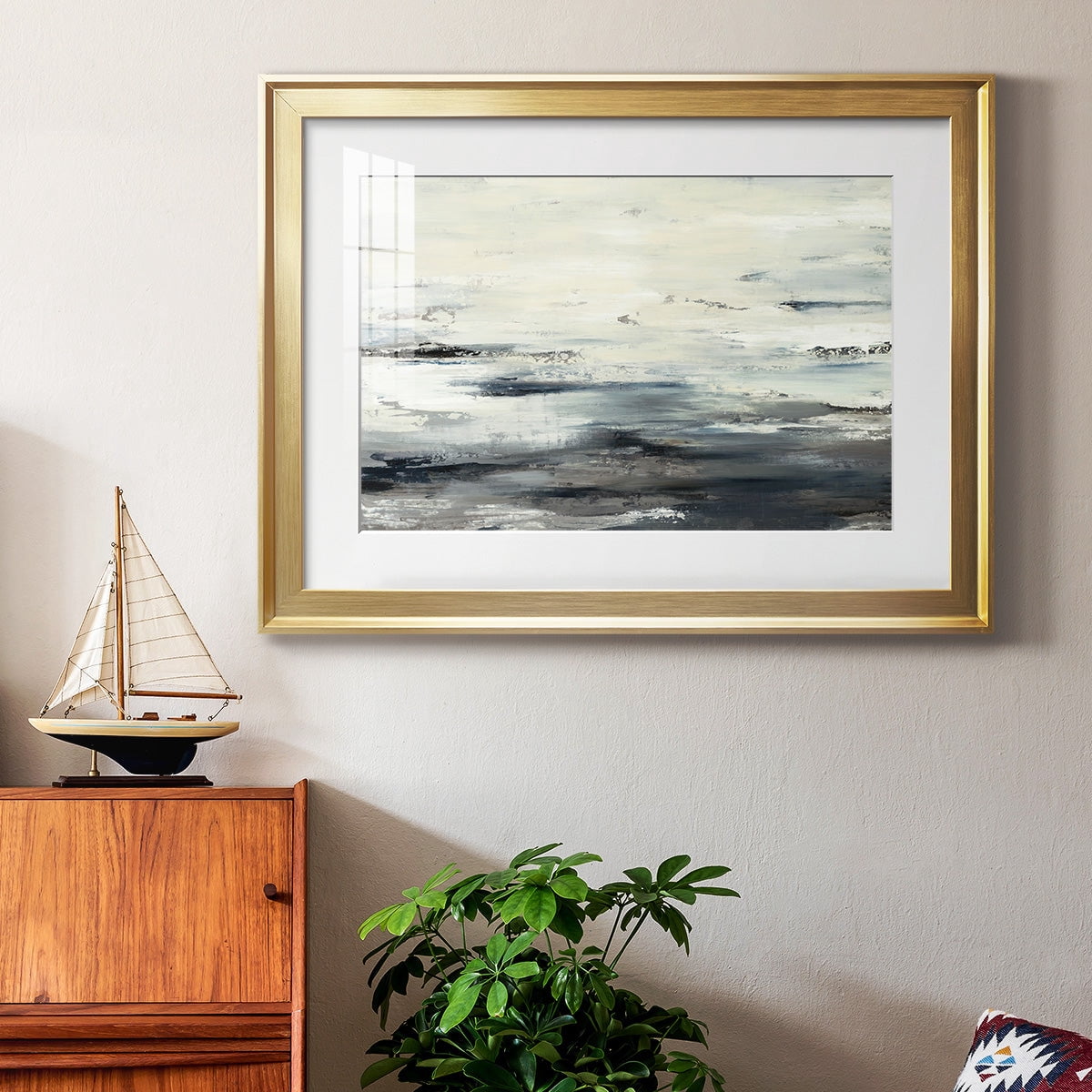 On The Stormy Seas Premium Framed Print - Ready to Hang