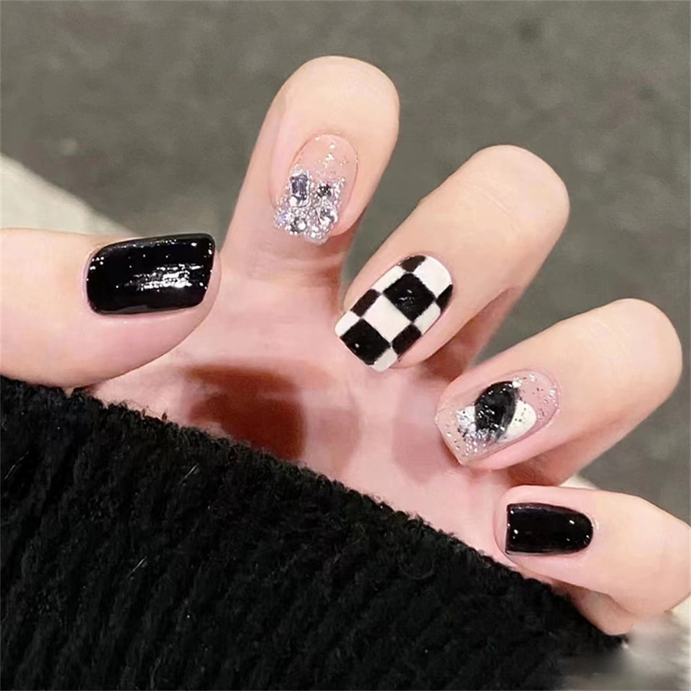 Checker nail art @lexi_nails_spa #lexi_nails_spa #nails #nailsnyc #nailart  #nailsofinstagram #nailsdesign #nailsoftheday #gelnails… | Instagram
