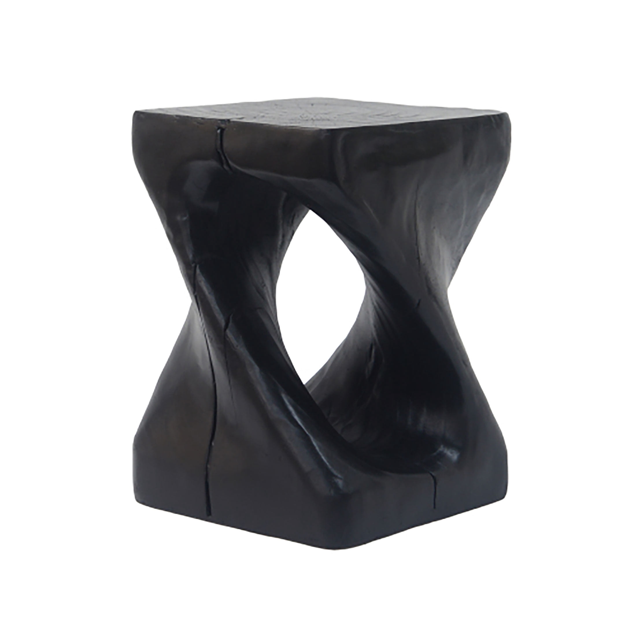 Kevinplus 16 Inch Side Table, Wood Like Texture for Patio Garden Balcony Porch Black Color