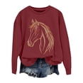 thumbnail image 6 of Chuancc Winter Sweatshirt for Women Womens Crewneck Women Fall Clothes Long Sleeve Sweaters for Women Cozy Tops for Women Cropped Sweatshirts for Women Casual Long Sleeve Tops for Women Wine L, 6 of 7