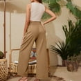 thumbnail image 4 of gbyLJF Women's Wide Leg Pants with Pockets High Waist Adjustable Knot Loose Casual Trousers Business Work Pants Khaki XXL, 4 of 5