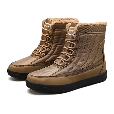 

Men‘s Warm Fleece Thermal Comfortable Non Slip Lace Up High Top Snow Boots For Hiking Camping Trekking Winter