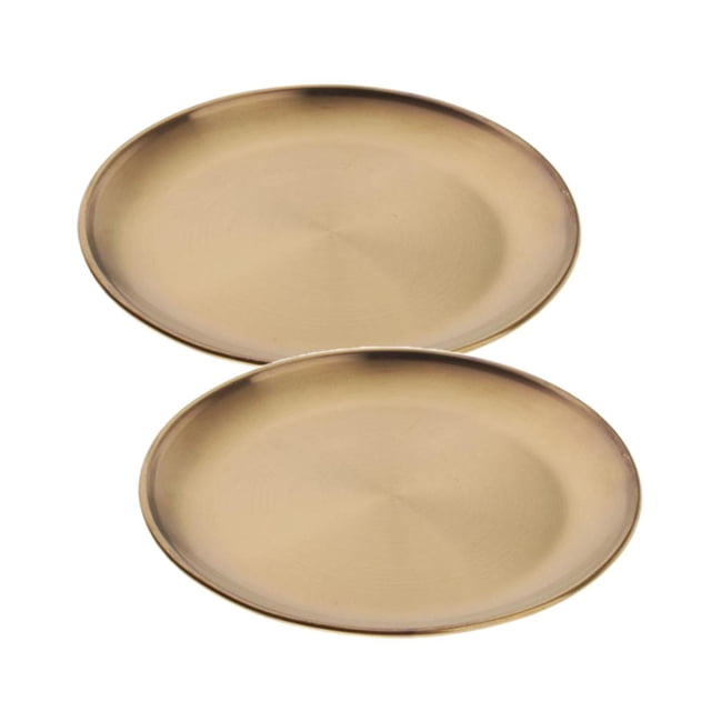 Paquete de 2 s de acero inoxidable, s de cena de metal de 9.0 in para niños pequeños, para picnic / camping al aire libre, saludable y Macarena Plato llano de acero inoxidable