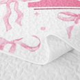 thumbnail image 5 of meiyoeat Pink Bow Quilt Full For Girls,Coquette Bowtie Monogrammed A Print Full Bedspread Sets For Kids,3-Piece, 5 of 7