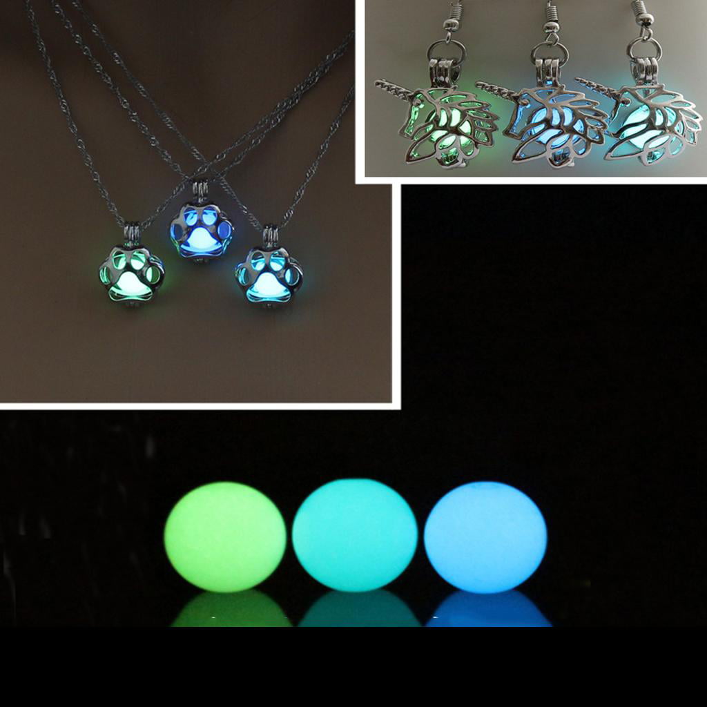 Glow In The Dark Fishing Loose Beads Luminous Locket Necklace DIY Jewelry Making 