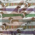 thumbnail image 3 of Dog Lover Tulle Curtains with Rod Pocket, Cartoon Style Dachshunds Dressed in Pyjamas Chevron Lines Polka Dots and Hearts, Sheer Drape for Wedding Party 2 Panels, 7 Sizes, Multicolor, by Ambesonne, 3 of 3