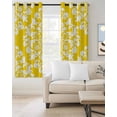thumbnail image 2 of Baroque Yellow Blackout Curtains 54 Inches Long for Bedroom, Vintage Damask Classic Floral Thermal Insulated Room Darkening Black Out Window Curtain Panels Grommet Drapes for Living Room, 2 of 8