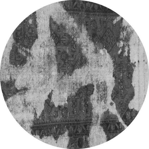 Ahgly Company Indoor Round Abstract Gray Modern Area Rugs, 3' Round