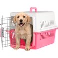 thumbnail image 1 of Jaula Transportadora para Gato Perro Caja de Viaje para Mascotas Jaulas para Viaje Transportadora para Perro Chico y Mediano (Rosa/Blanco), 1 of 7