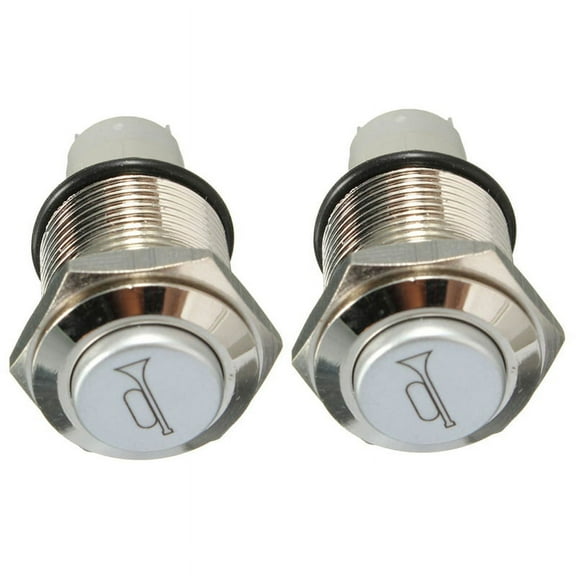 2X 12V 16mm Car LED Light Momentary Horn Button Metal Switch Push Button Blue