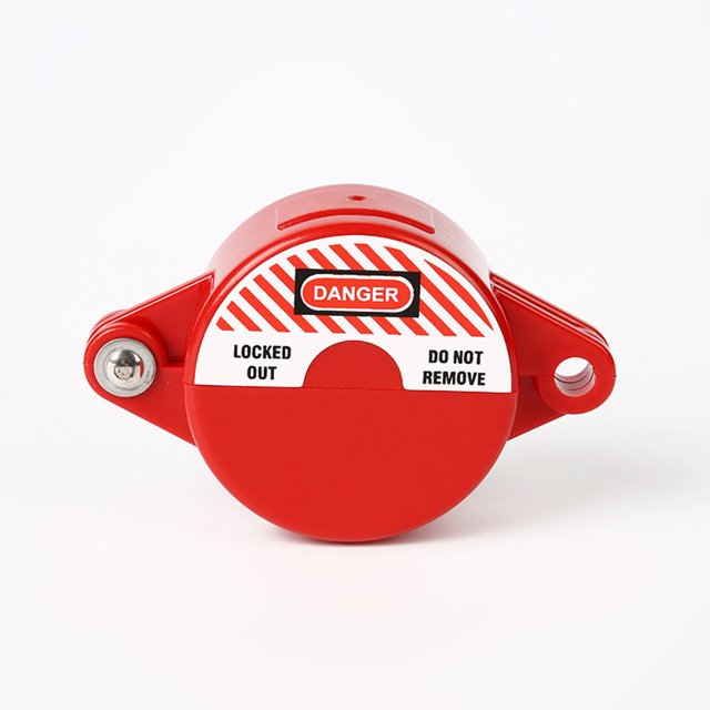 1 Box of Plastic Valve Lock Round Padlock with Key Red ABS Handles Mechanic Tool Set Safe Antitheft Products for Electrical Box GV-02