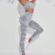 thumbnail image 2 of Gibobby Conjunto de pantalones de yoga Moda para mujer Europa y Unidos Cintura Cintura Compresión Conjunto de ejercicios Deportes Correr Yoga Sujetador Cintur(Gris,G), 2 of 5