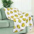thumbnail image 4 of Smile Face Fuzzy Throw Blanket Yellow Happy Face Cute Decorative Soft Cozy Flannel Blanket for Home Bed Sofa Couch Chair, 50 x 60 Inch, 4 of 6