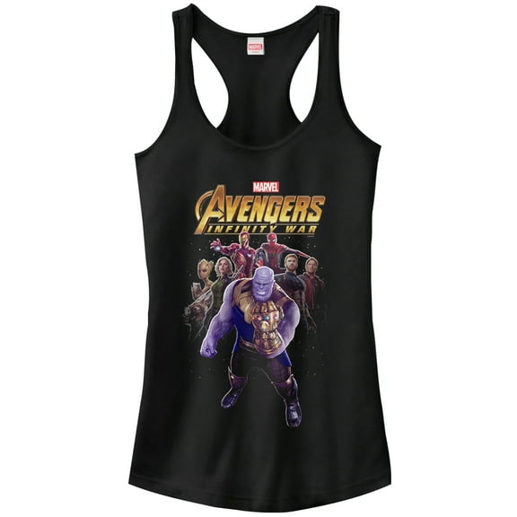 Junior's Marvel Avengers: Infinity War Thanos Entourage  Racerback Tank Top Black Medium