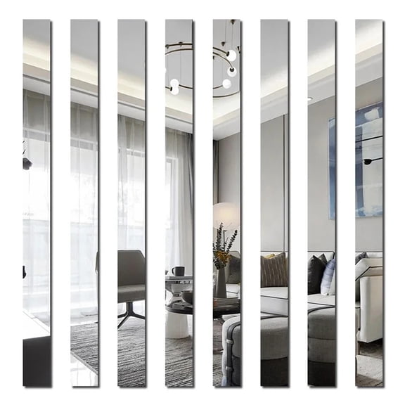 DIY Ceiling Edge Mirror Strip 50cm Self-adhesive Acrylic Art Wall Tile Stickers Decor 3D Wall Stickers Decoration TV Background