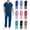 Dark Blue, variant on Scrubs for Men, V Neck Short Sleeve Tops and Straight Leg Pants With Side Pockets, Lightweight Solid Two Piece Work Sets for Men S-2XL