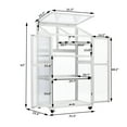 thumbnail image 6 of 62" Wood Greenhouse Cold Frame with Openable Roof & 4 Wheels, Walk-in Garden Greenhouse with Adjustable Shelves, Large Portable Greenhouse Cabinet for Outdoor Indoor Use, Anti-Tipping Design, White, 6 of 9