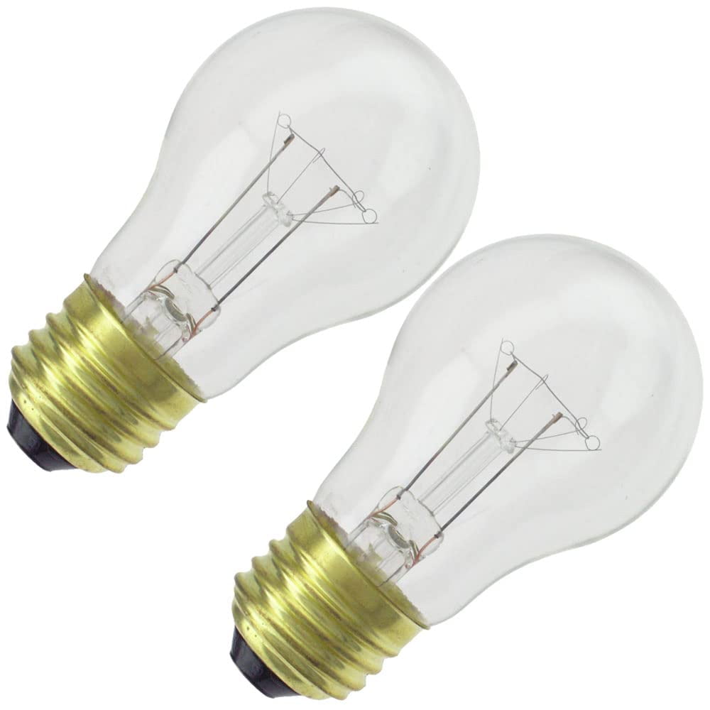 GE Crystal Clear A19 Light Bulbs - 25-Watt, 215 Lumen, Soft White, Decorative Filament, 2-Pack