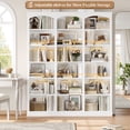 thumbnail image 6 of Homfa 18-Cube Bookcase and Bookshelves, 71.2" Triple Width 6 Tier Freestanding Arch Library Cabinet for Home Office Living Room, White Bark Texture, 6 of 8