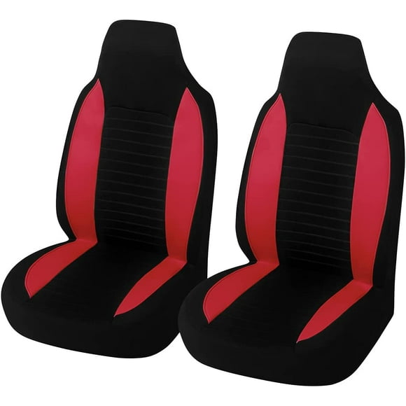 Front seat cover, bucket integrated front seat protector (red)
