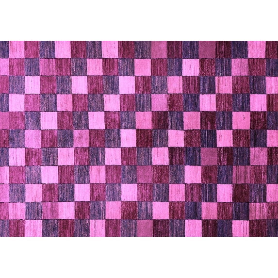 Ahgly Company Indoor Rectangle Checkered Purple Modern Area Rugs, 2' x 3'