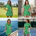 thumbnail image 2 of Binienty Green Daisy Golf Matching Golf Outfit for Couple Relaxed Athletic His and Hers Matching Golf Outfit for Couple Fashionable Quarter Zip Pullover Athletic Workout Dress, 2 of 7