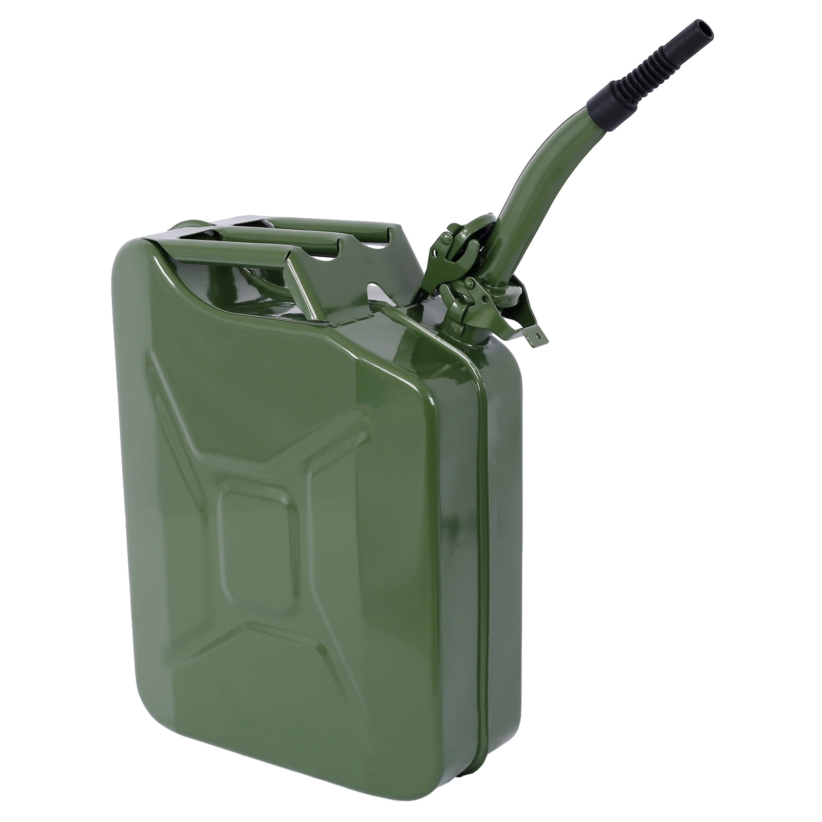 Hitop 20 Liter (5 Gallon) Jerry Fuel Can with Flexible Spout, Portable Jerry Cans Fuel Tank Steel Fuel Can, Fuels Gasoline Cars, Trucks, Equipment, GREEN