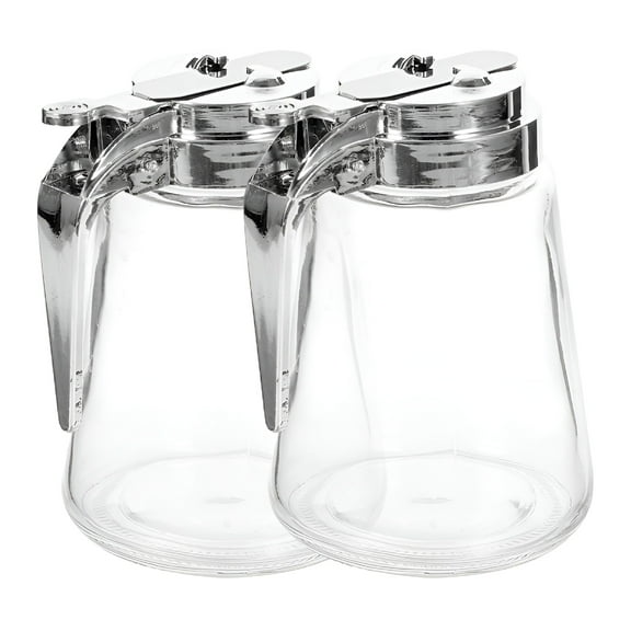 ACDANC 2 Pcs Syrup Maple Dispenser Coffee Anti Leak Creamer Pitcher Oil Salad Dressing Sugar for Bar