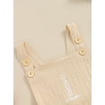 thumbnail image 6 of Suealasg Baby Boy Girl Birthday Overalls Candle Letter Print Square Neck Sleeveless Romper Newborn Boys Girls Summer Casual Cute Jumpsuit, 6 of 7