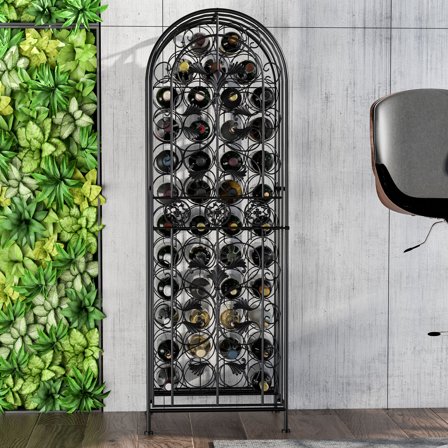 Free Standing Wine Rack 45 Bottle Holder Storage Metal Display Cabinet Home Bar
