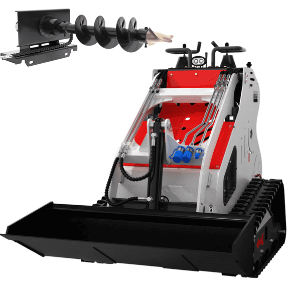 13.5 HP B&S Gasoline Engine Mini Skid Steer Track Loader, Double Cooling Mini Skid Steer, With B&S Engine, Match Track Loader Attachments, Auger, for Farm Construction and Landscaping