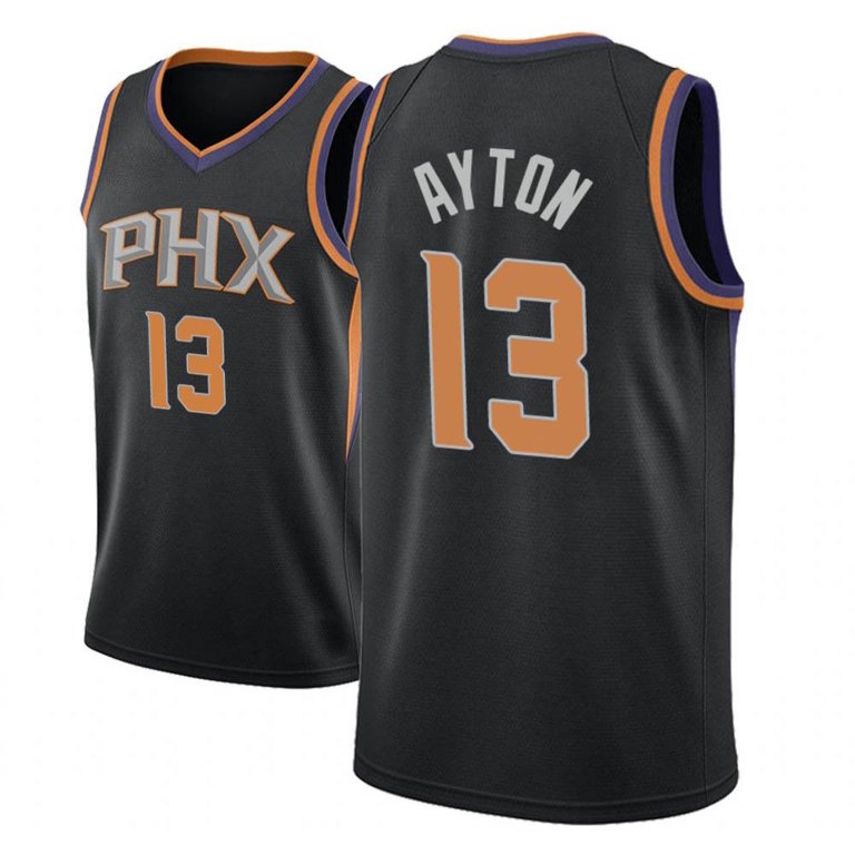 NBA_ Jersey Phoenix''Suns''Men Devin Booker Deandre Ayton Devin Booker  Ricky Rubio Statement Black Custom Jersey 