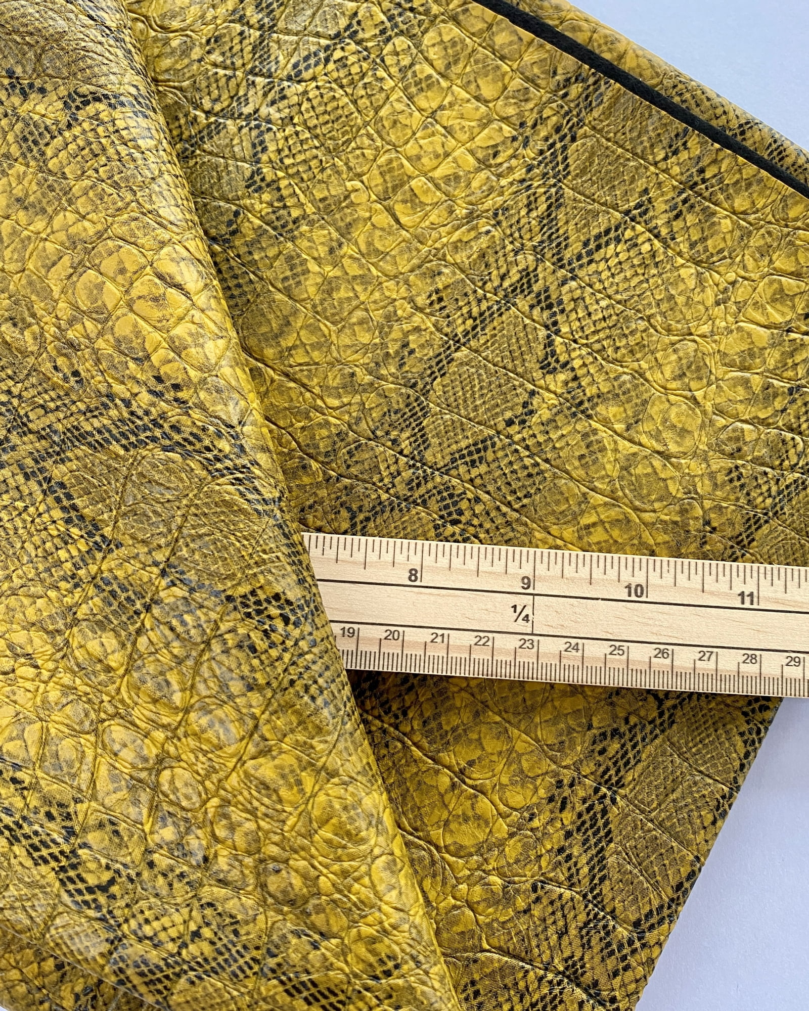 John Louden Snakeskin Faux Leather Fabric Gold - per yard