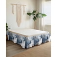 thumbnail image 2 of Abstract Art Bed Skirt Queen Size 18" Drop Gradient Dark Blue Vintage Minimalist Ruffled Wrap Around Bed Skirts Adjustable Elastic Bedskirt Dust Ruffle for Queen Size Bed, 2 of 7
