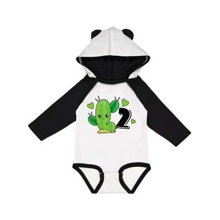 

Inktastic I m 2 with Cute Cactus and Hearts Gift Baby Boy or Baby Girl Long Sleeve Bodysuit