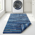 thumbnail image 5 of Rag Rug, Machine Washable Cotton Reversible Rag Rug Hand Woven Multi Color Striped Area Rug Floor Rugs for Bedroom, Living Room, Kitchen and Laundry Room (20"x31", Blue), 5 of 6