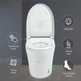 thumbnail image 5 of Smart Toilet with Built-in Heated Seat, One Piece Elongated Modern Toilet with Adjustable Temp Heated Seat  Auto Flush, Dual Flush Toilet 1/1.28 GPF, Foot sensor Flush,Knob Control, 5 of 7