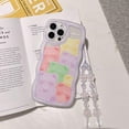 thumbnail image 5 of for iPhone 13 Pro Max Case with Charm Chain Bear Cute Phone Case,Matte TPU Protective Phone Case with Flower Pearl Wrist Bracelet Shockproof for iPhone 13 Pro Max Case 6.7'', 5 of 12