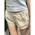 thumbnail image 3 of Musuos Women's Summer Mini Shorts Casual Loose Fitting Elastic Waist Floral/Stripe/Plaid Short Pants, 3 of 7