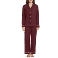 thumbnail image 4 of joogoo Dark Red Pajamas Set for Women Long Sleeve Pjs Loungewear L, 4 of 7